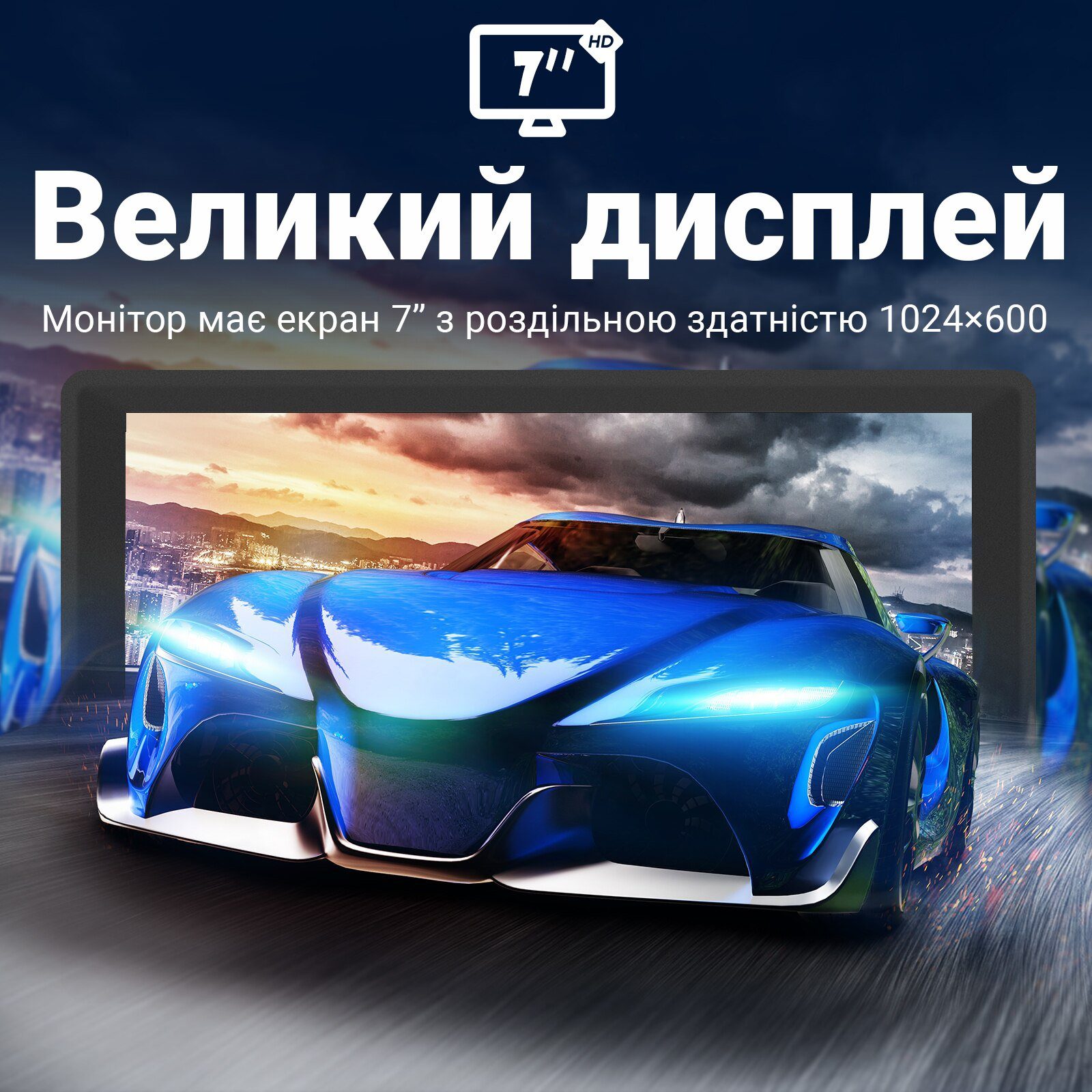 Автомобільний дисплей CarPlay Podofo A3458 7", сенсорний монітор з Apple CarPlay та Android Auto, Bluetooth, FM, підтримка камери заднього виду 2