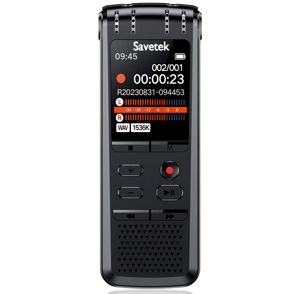 Професійний цифровий стерео диктофон Savetek GS-R58 з шумозаглушенням та голосовою активацією, 64 GB 2