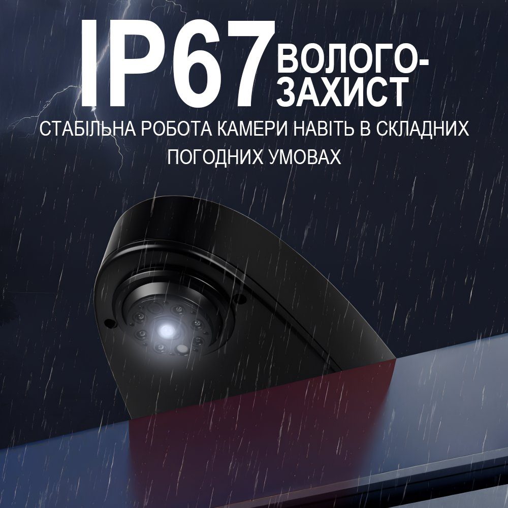 Камера заднього виду Podofo A4248 для Mercedes-Benz Sprinter 2010-2019 у штатне місце стоп-сигналу, з ІЧ нічним баченням, IP67, black 10