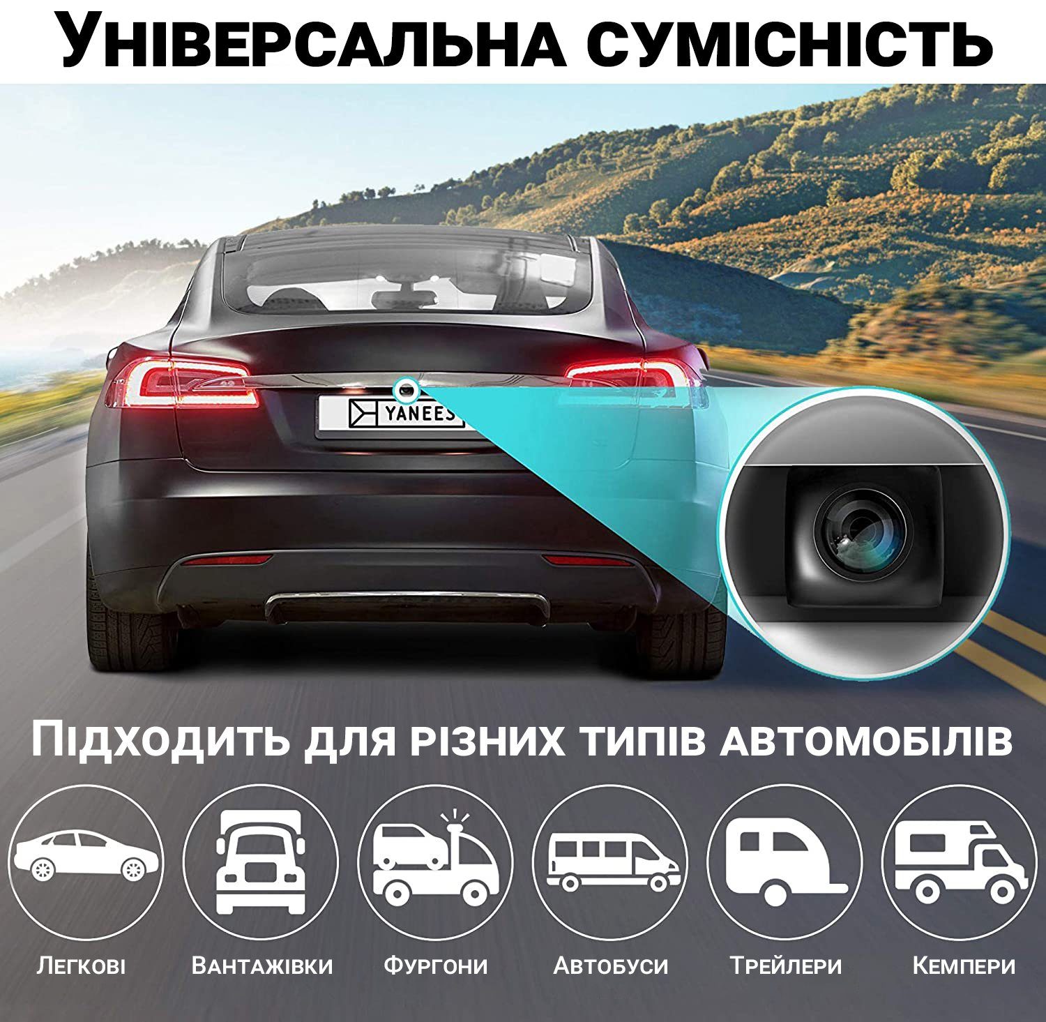Камера заднього виду для автомобіля Podofo A4281 | автомобільна паркувальна AHD камера, IP68 3