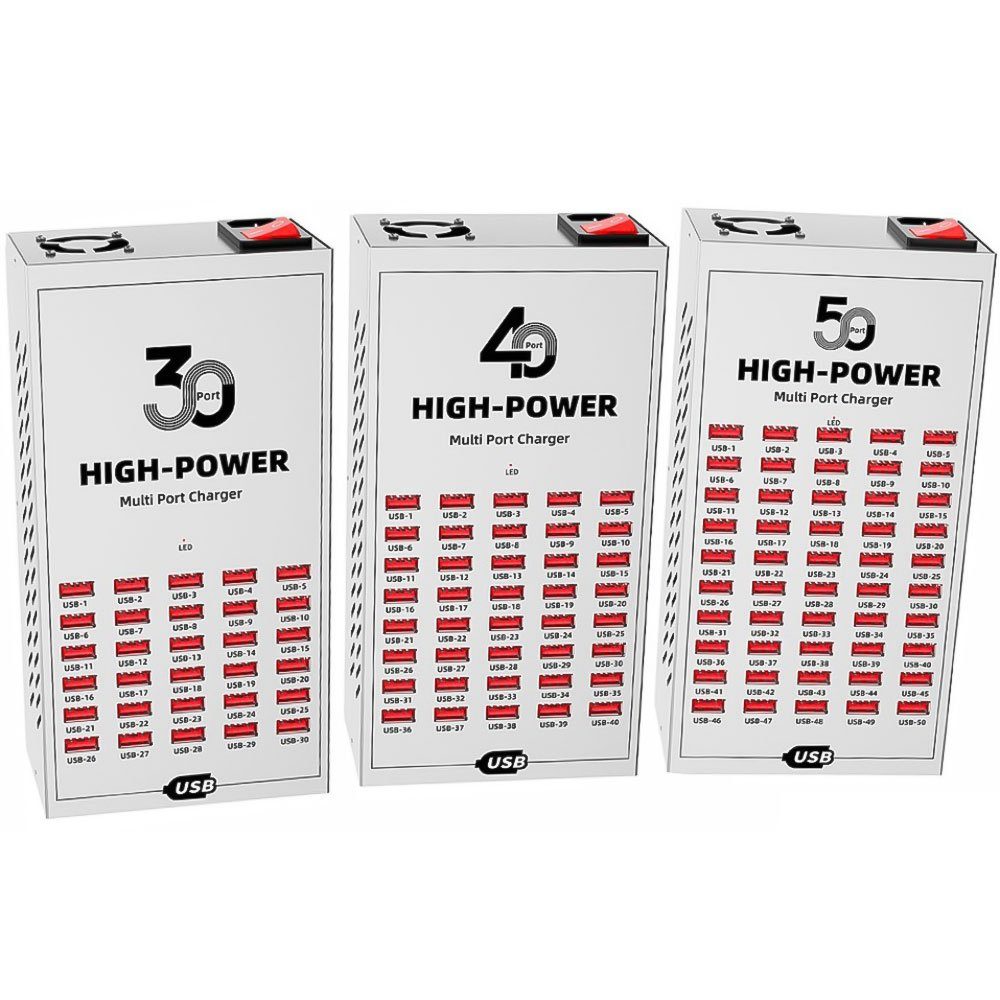 Багатопортова зарядна станція на 40 USB портів Addap WLX-T2B, 200W, професійний багатопортовий зарядний пристрій для смартфонів і планшетів 10