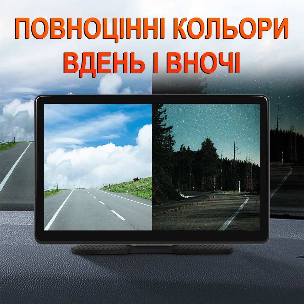 Автомобільний дисплей CarPlay з камерою заднього виду 15м Podofo A3782 8", бездротовий Apple CarPlay та Android Auto, монітор з відеореєстратором, Bluetooth, FM, AUX 3