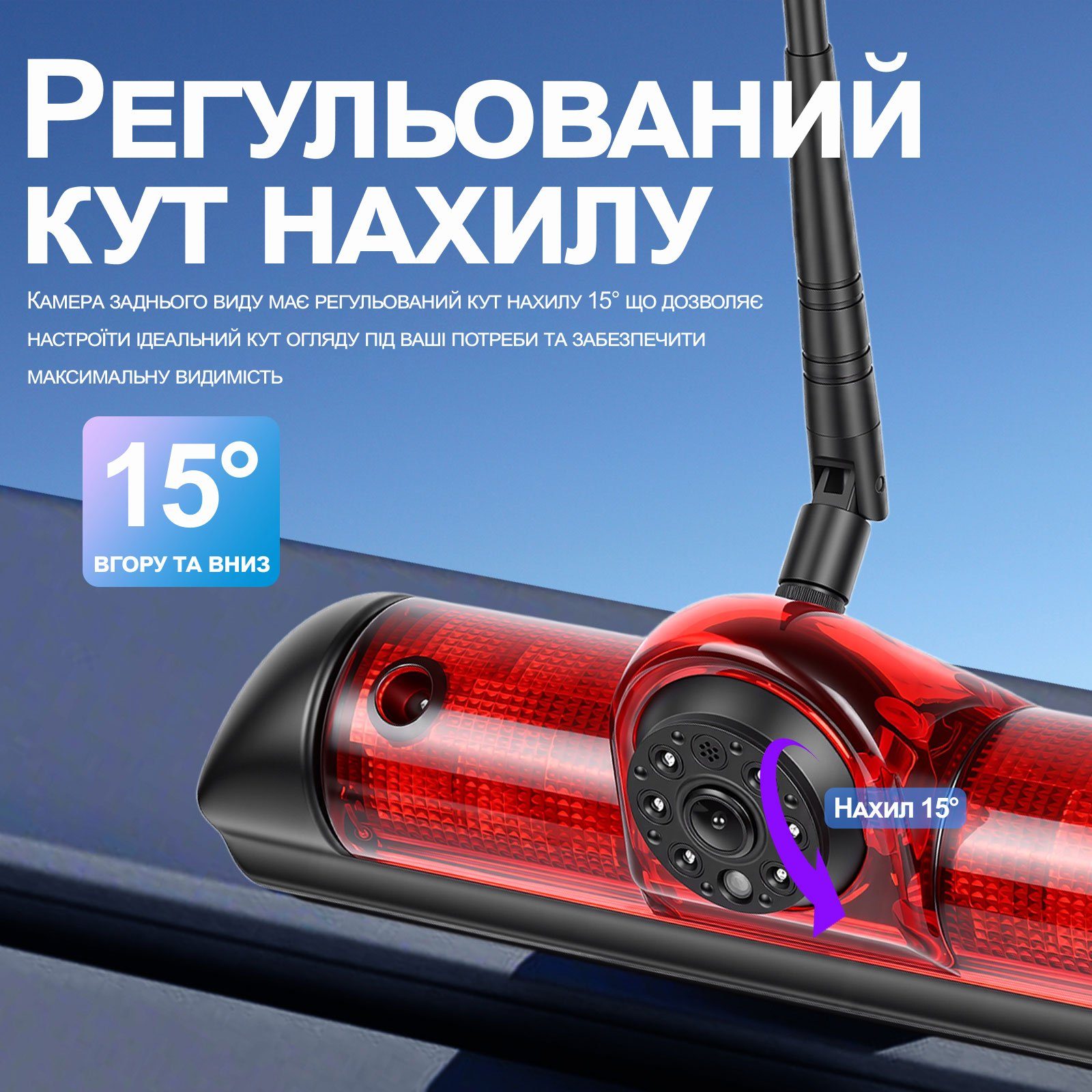 Бездротова камера заднього виду з монітором 7" для FIAT Ducato, Peugeot Boxer, Citroen Jumper 2006-2017 Podofo A4500, паркувальний комплекс з відеореєстратором 9