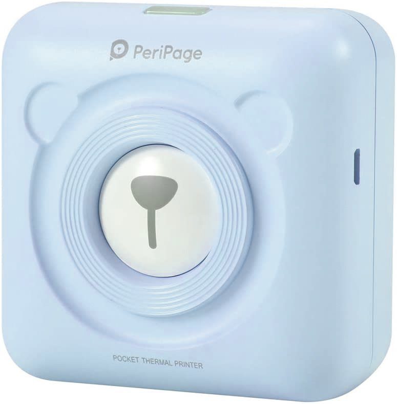 Портативний bluetooth термопринтер для смартфона PeriPage A6, блакитний 3