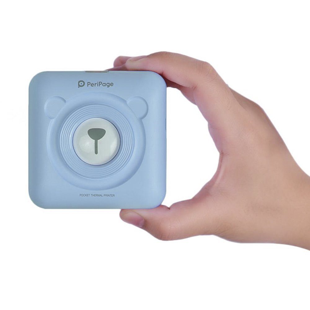 Портативний bluetooth термопринтер для смартфона PeriPage A6, блакитний 10
