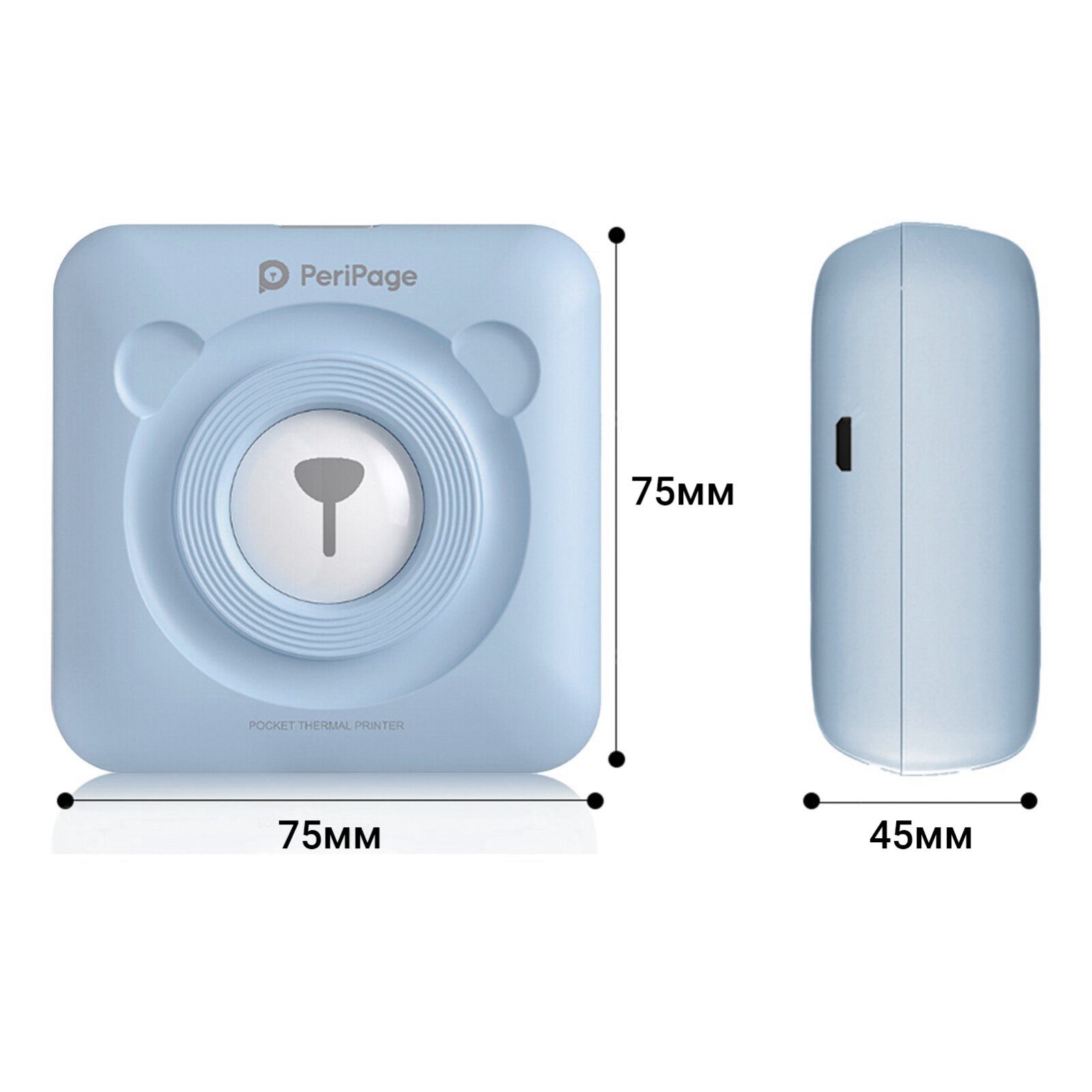 Портативний bluetooth термопринтер для смартфона PeriPage A6, блакитний 4