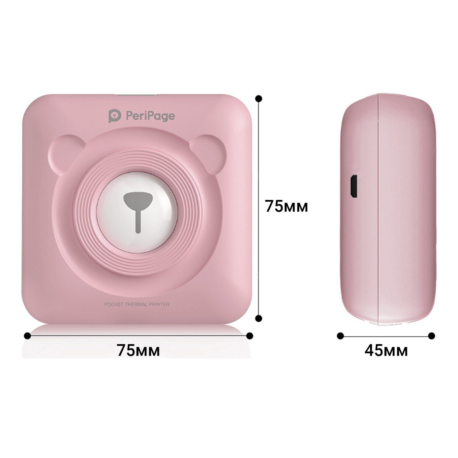 Портативний bluetooth термопринтер для смартфона PeriPage A6, рожевий 4