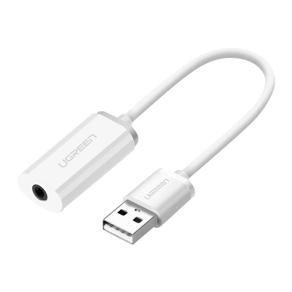 Зовнішня звукова карта Ugreen WUS206, 2в1 USB Audio Adapter, TRRS, USB 2,0, White 3