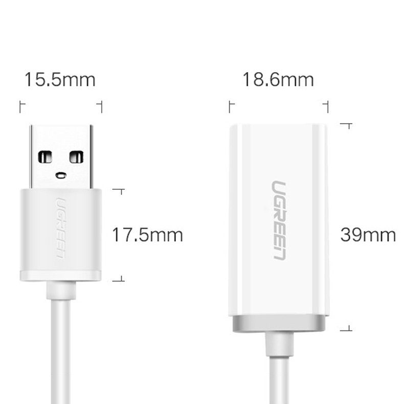 Зовнішня звукова карта Ugreen WUS206, 2в1 USB Audio Adapter, TRRS, USB 2,0, White 4