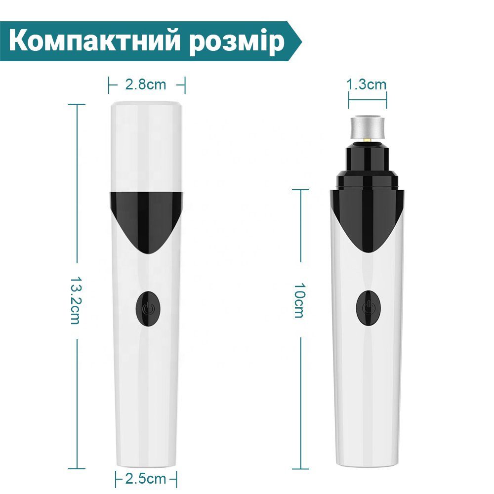 Електричний гриндер для собак та котів iPets NG8, точилка для кігтів тварин, білий 4