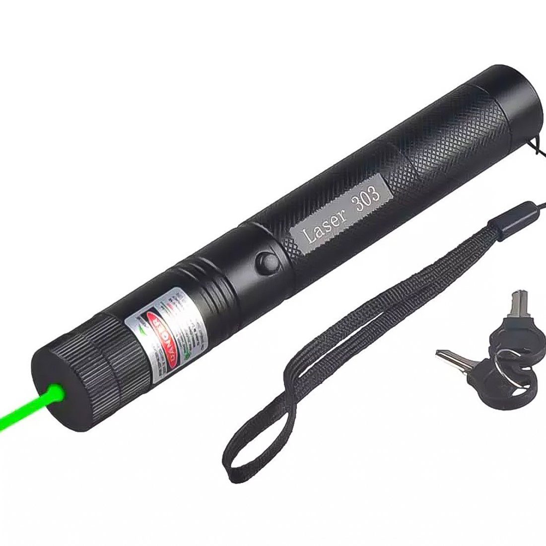 Лазерна указка високої потужності Laser 303 із зеленим променем і ключем 9