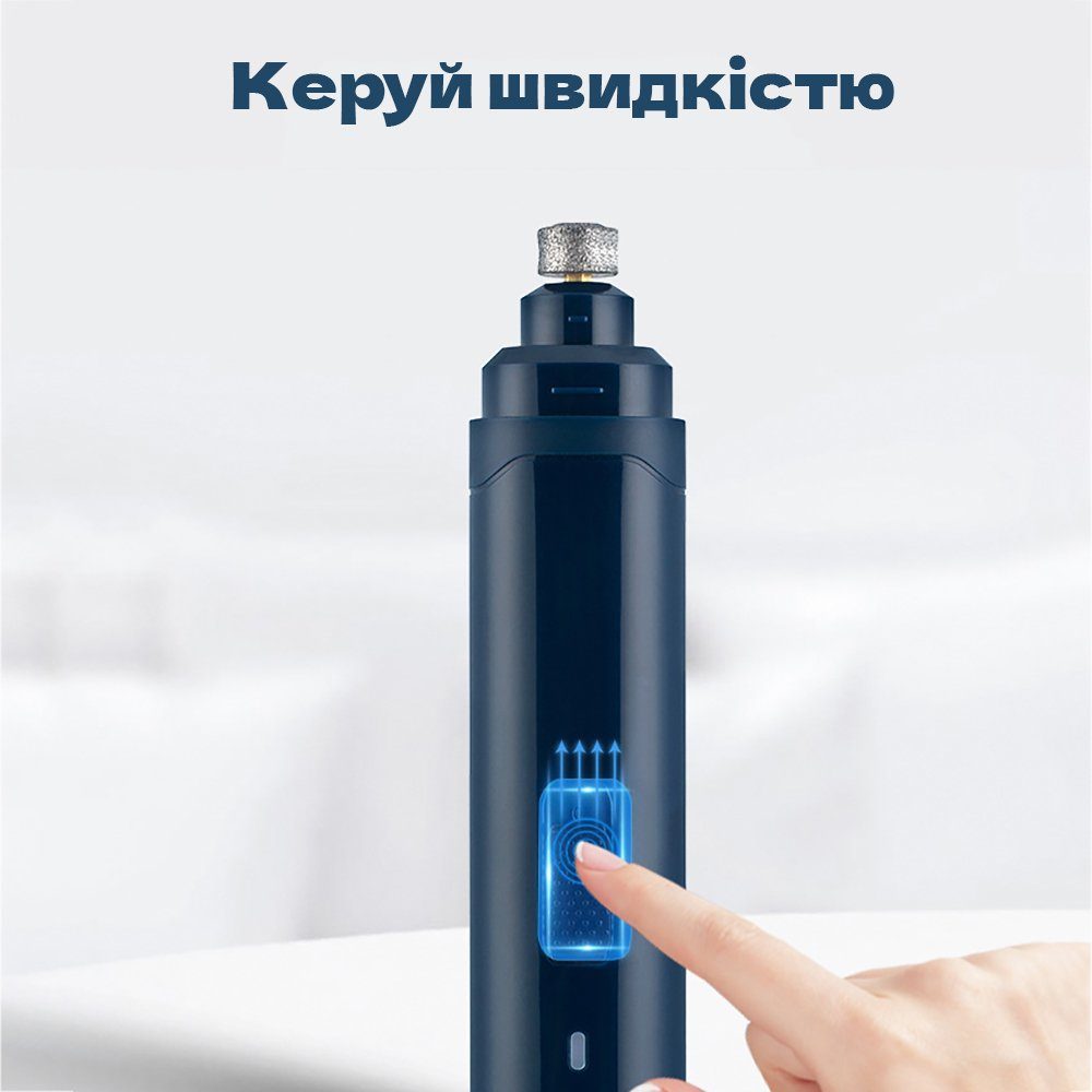 Гриндер для догляду за кігтями собак і кішок iPets NG10, електрична кігтеточка, blue 10