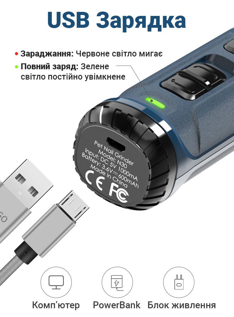 Професійний гриндер, електрична кігтеточилка iPets NG30, кігтеріз для кішок і собак, blue 4