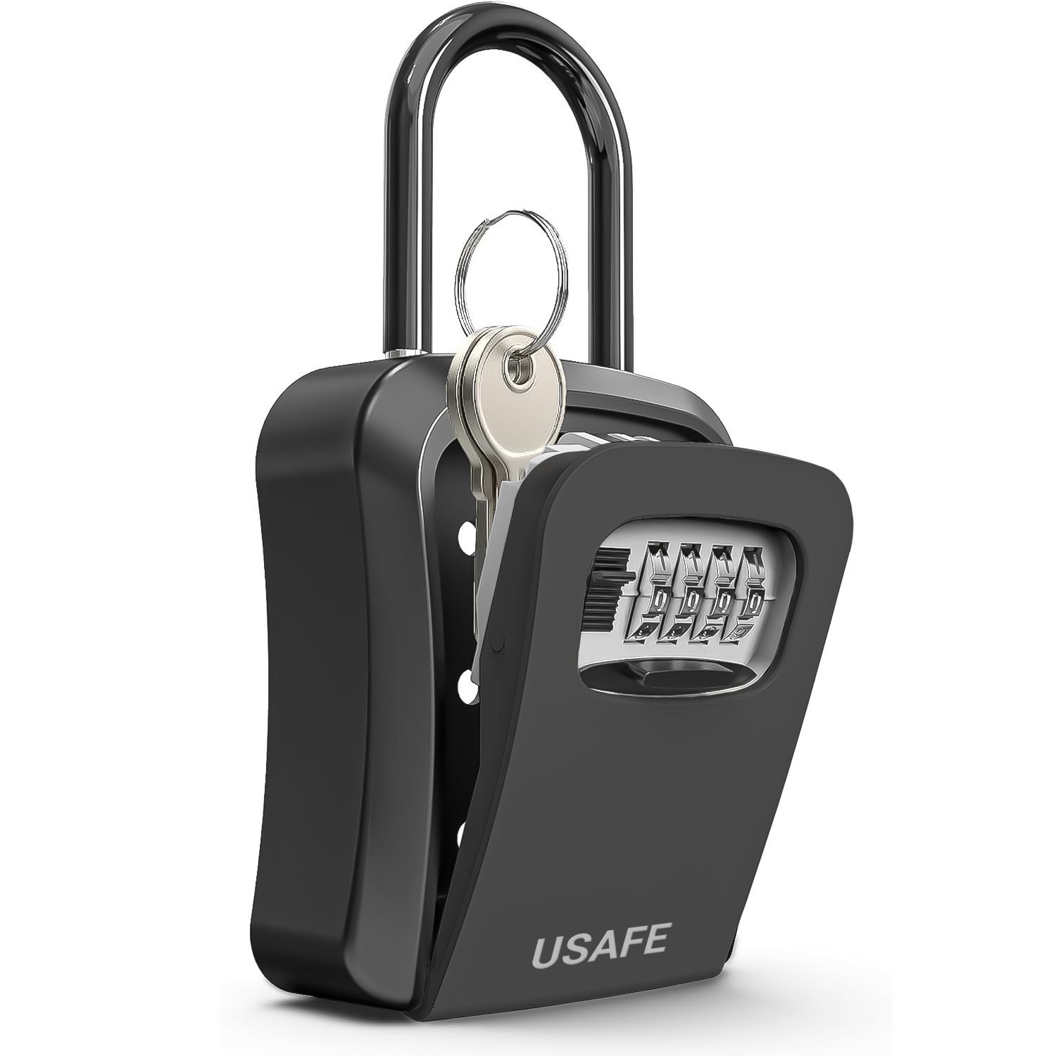 Підвісний металевий міні сейф для ключів uSafe KS-05, з гачком і паролем, Чорний 11