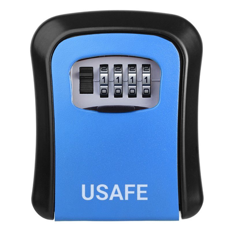 Антивандальний зовнішній міні сейф для ключів uSafe KS-03, з кодовим замком, настінний, Синій 2