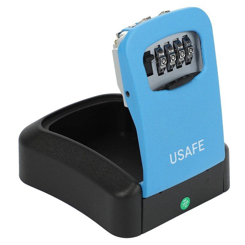 Антивандальний зовнішній міні сейф для ключів uSafe KS-03, з кодовим замком, настінний, Синій 12