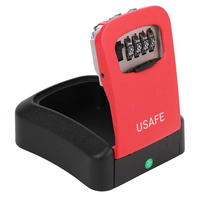 Антивандальний зовнішній міні сейф для ключів uSafe KS-03, з кодовим замком, настінний, Червоний 9