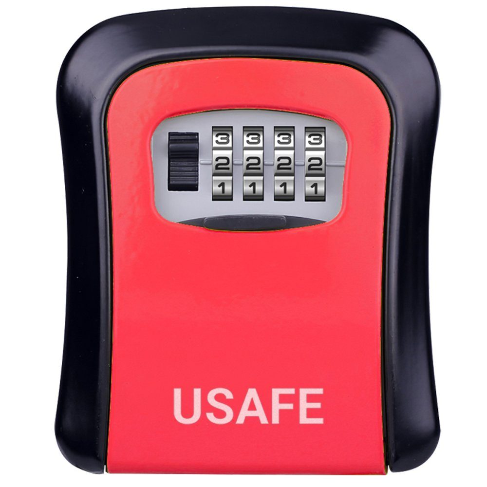 Антивандальний зовнішній міні сейф для ключів uSafe KS-03, з кодовим замком, настінний, Червоний 8