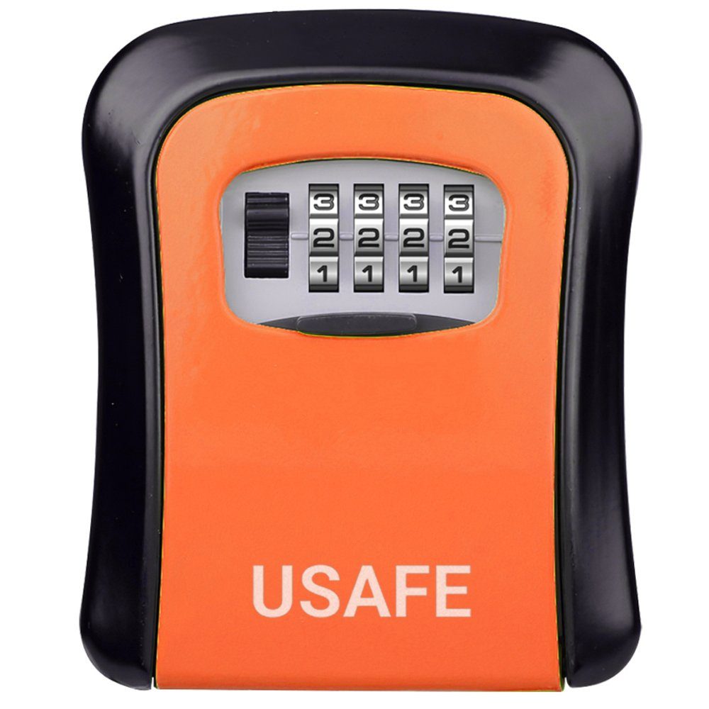 Антивандальний зовнішній міні сейф для ключів uSafe KS-03, з кодовим замком, настінний, Помаранчевий 2