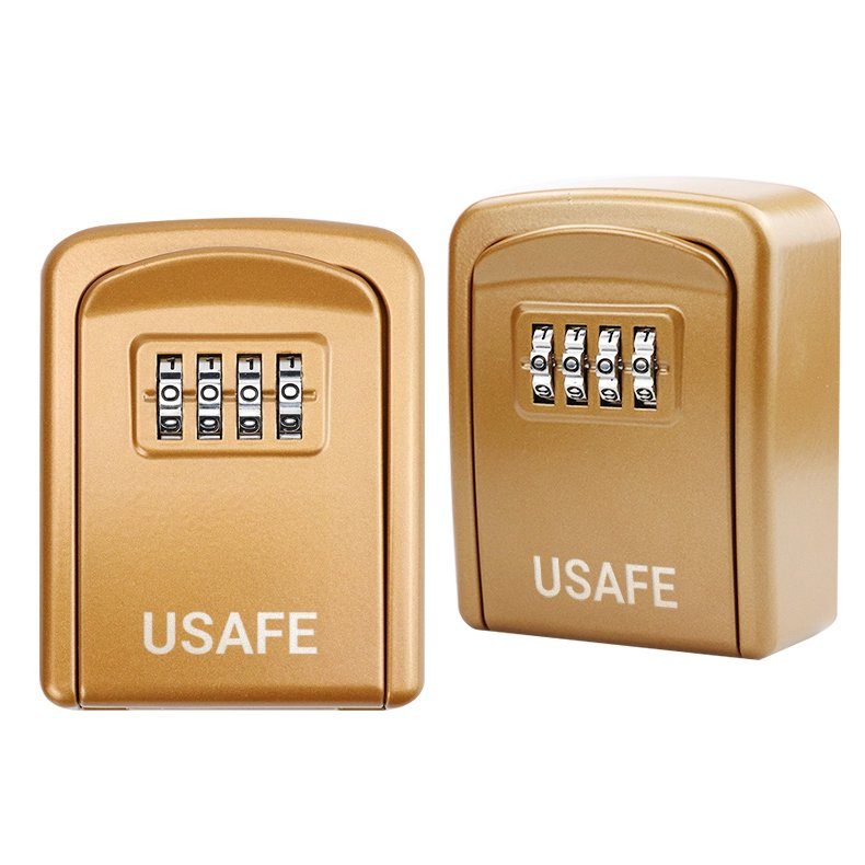 Антивандальний настінний міні сейф uSafe KS-08 для ключів, з кодовим замком, Золотий 6
