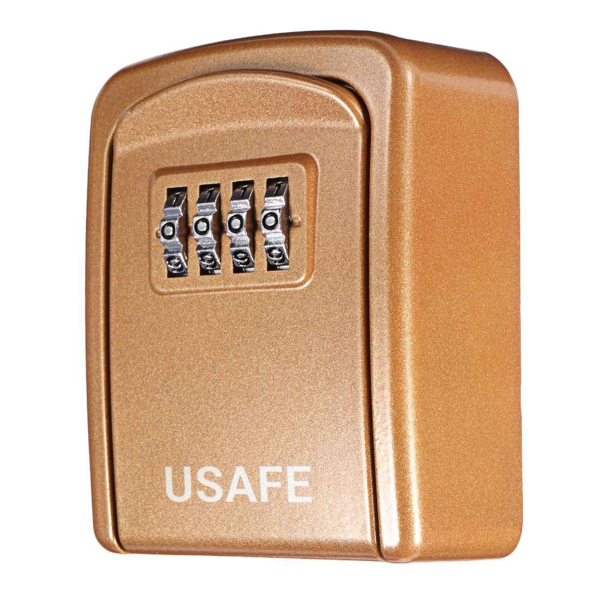 Антивандальний настінний міні сейф uSafe KS-08 для ключів, з кодовим замком, Золотий 10