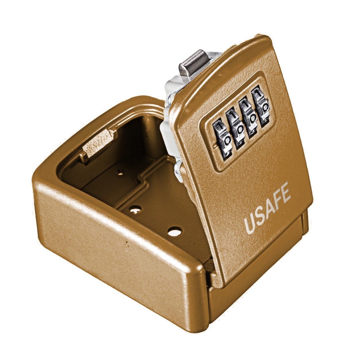 Антивандальний настінний міні сейф uSafe KS-08 для ключів, з кодовим замком, Золотий 3