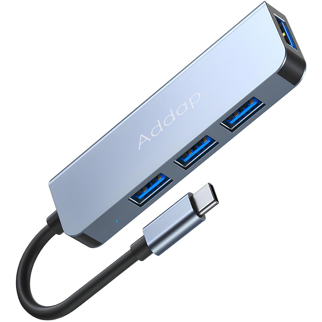 USB Type-C Hub, концентратор для ноутбука Addap UH-06, Хаб на 4 USB порти 12