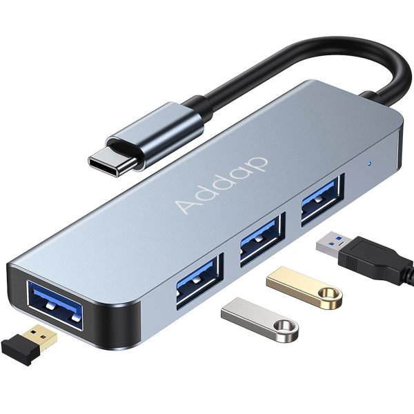 USB Type-C Hub, концентратор для ноутбука Addap UH-06, Хаб на 4 USB порти