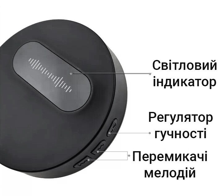 Бездротовий дверний дзвінок з автономною кнопкою Digital Lion WDB-06, до 180 м, Чорний 3