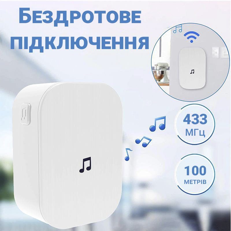 Приймач зі дзвінком для розумного відеодомофону/відеовічка USmart WC-01 | ресивер для пристроїв Tuya, Білий 7
