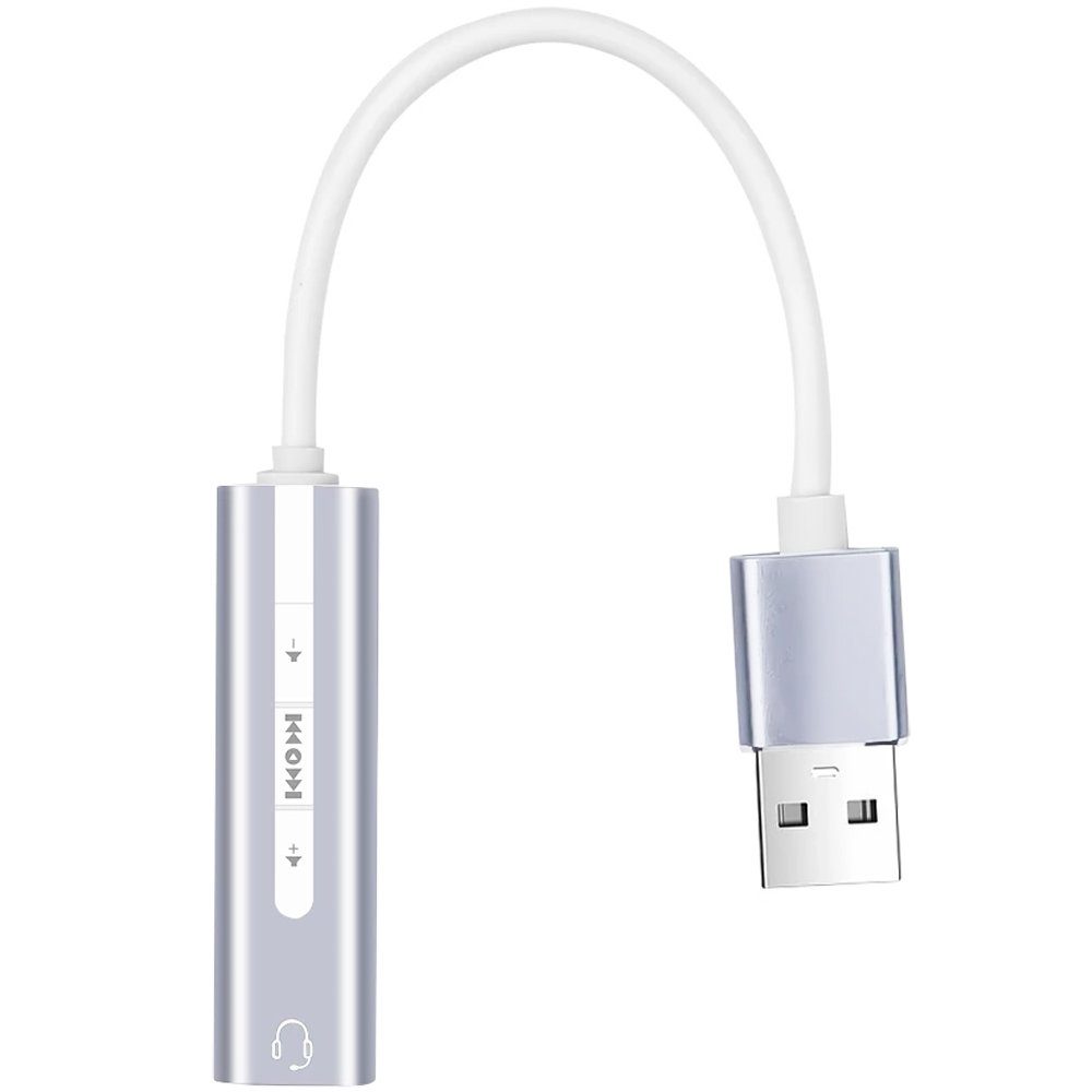 Зовнішня USB звукова карта Addap ESC-01, 3,5 мм mini Jack з регулятором гучності та плеєром 2