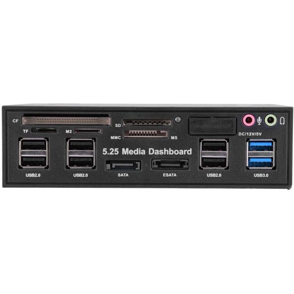 Багатофункціональна 5,25 " передня панель для ПК Addap 525E | косичка USB 2.0, USB 3.0, TF/SD/CF/M2/MMC/MS Card, SATA, ESATA, 3.5мм 10