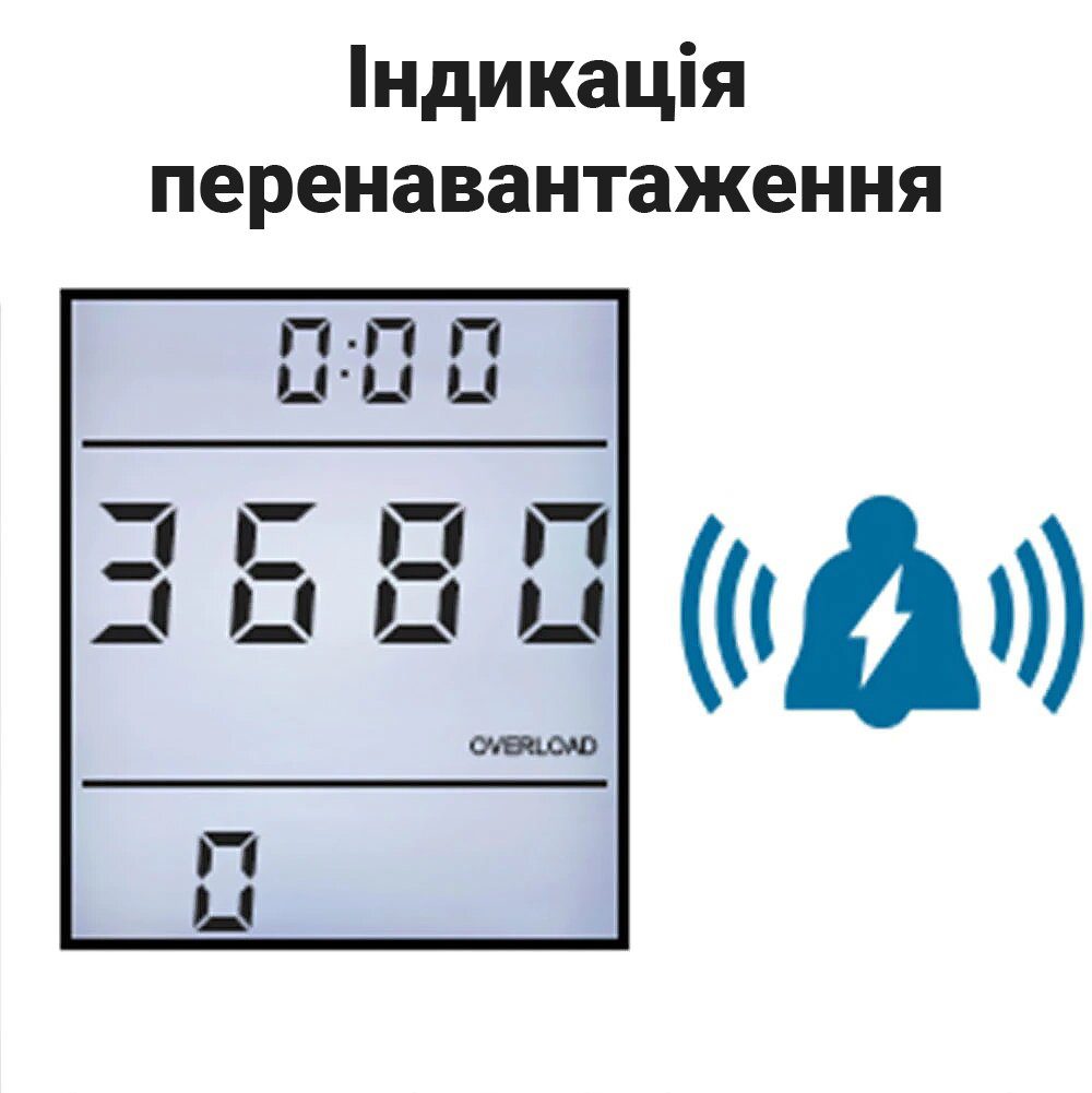 Розетка з лічильником електроенергії | енергометр ватметр побутовий Gerui KP-PMB09L, з підсвічуванням дисплея, Blue 8