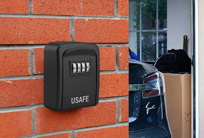 Антивандальний настінний міні сейф uSafe KS-08 для ключів, з кодовим замком, Чорний 10