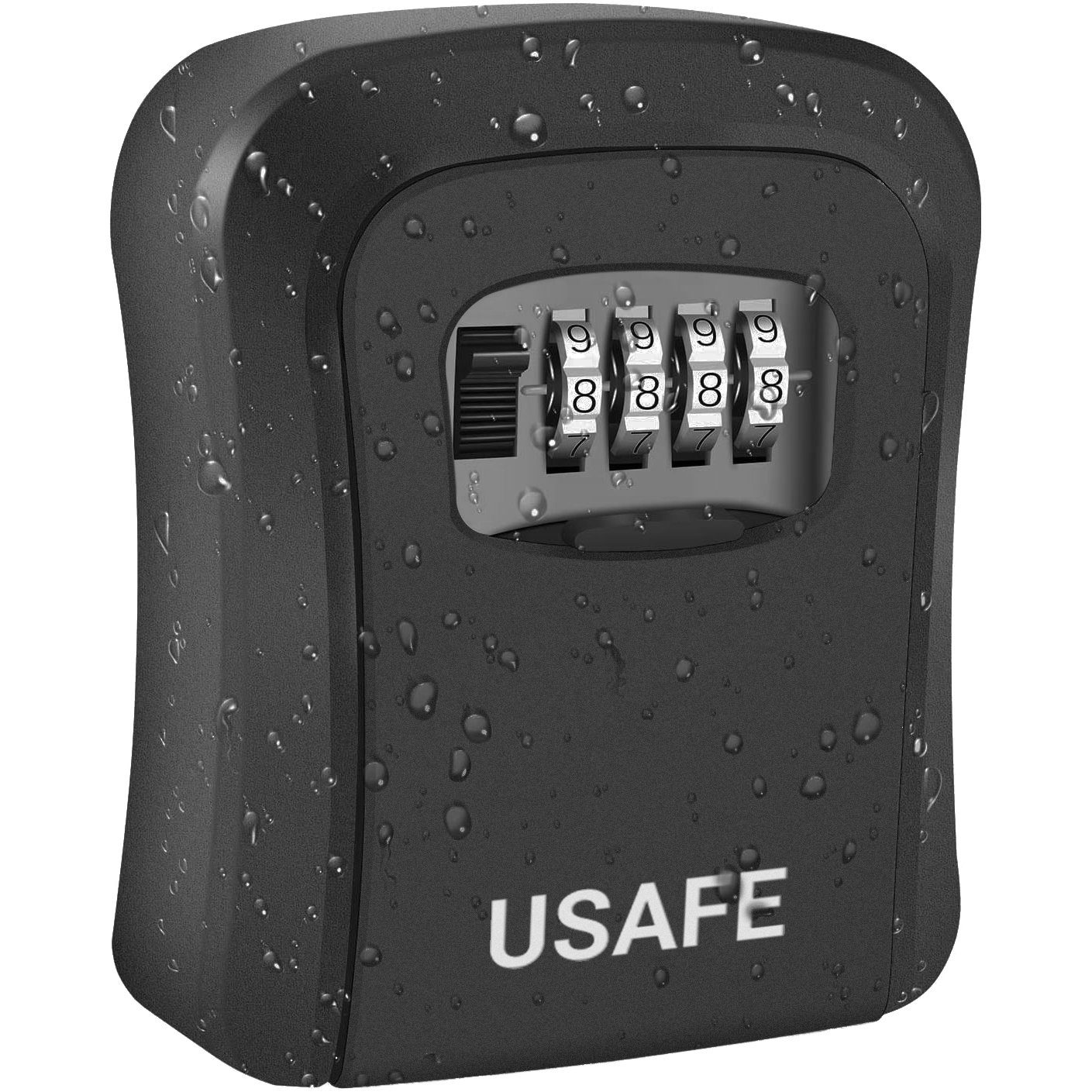 Зовнішній міні сейф для ключів uSafe KS-03p, з кодовим замком, настінний, пластиковий, Чорний 2