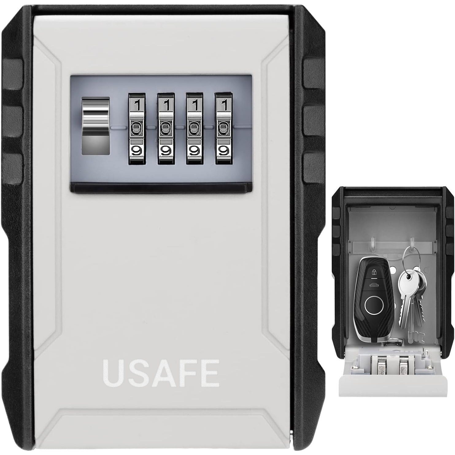 Антивандальний зовнішній міні сейф для ключів uSafe KS-09, з кодовим замком, настінний, Сірий 2