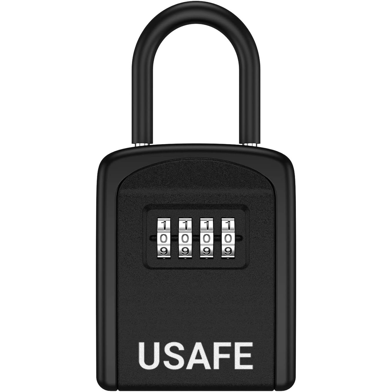 Підвісний металевий міні сейф для ключів uSafe KS-05s, з гачком і паролем, Чорний 2