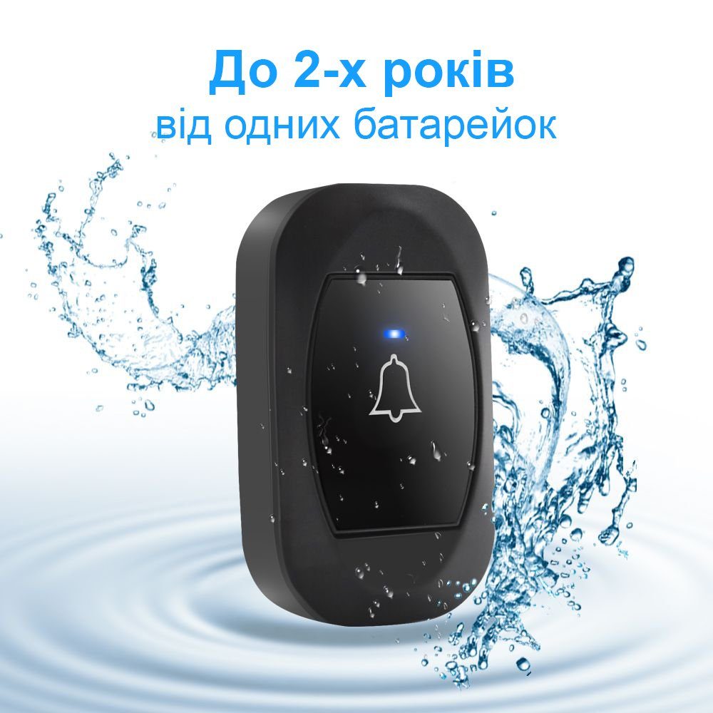 Бездротовий дверний дзвінок з годинником Digital Lion WDB-07C, до 150 м, Чорний 2