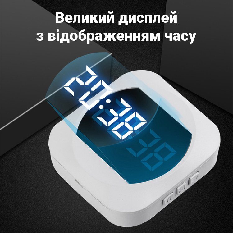Бездротовий дверний дзвінок з годинником Digital Lion WDB-07C-2, з 2-ма приймачами, до 150 м, Білий 4
