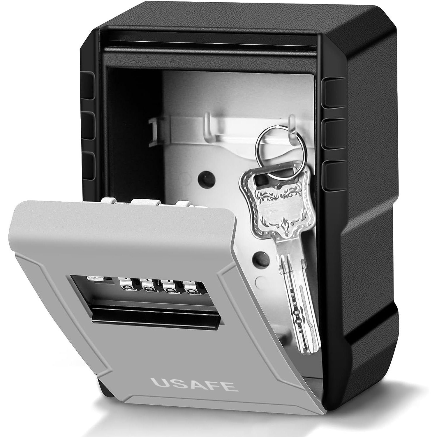Антивандальний зовнішній міні сейф для ключів uSafe KS-09+, з кодовим замком, настінний, збільшена версія, Сірий 2