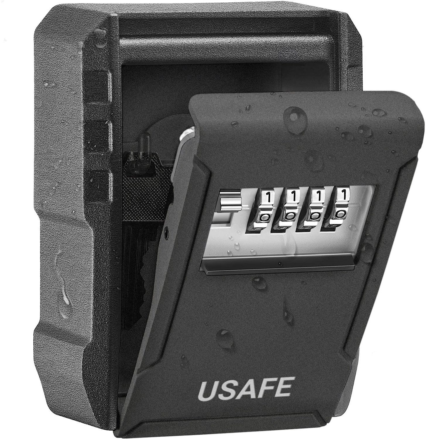 Антивандальний зовнішній міні сейф для ключів uSafe KS-09+, з кодовим замком, настінний, збільшена версія, Чорний 11