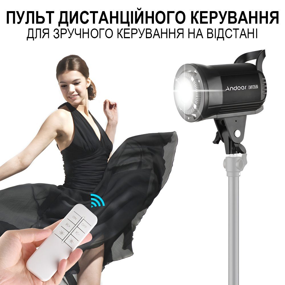 Постійне студійне LED відеосвітло Andoer LM135Bi | Потужна заповнююча лампа для студії, 135W 4
