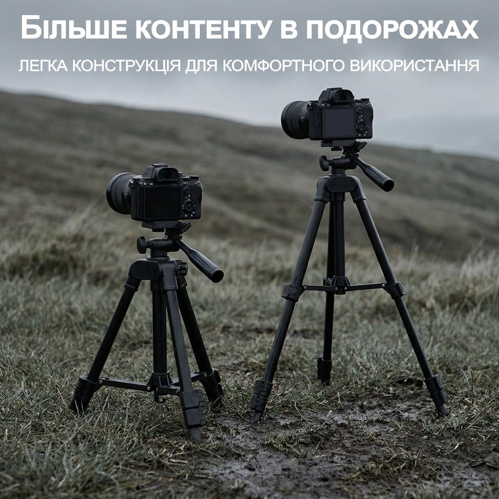 Дорожній штатив для смартфона та камери Andoer TR-07 Mini, компактний розкладний алюмінієвий трипод для подорожі, 61 см, Чорний 4