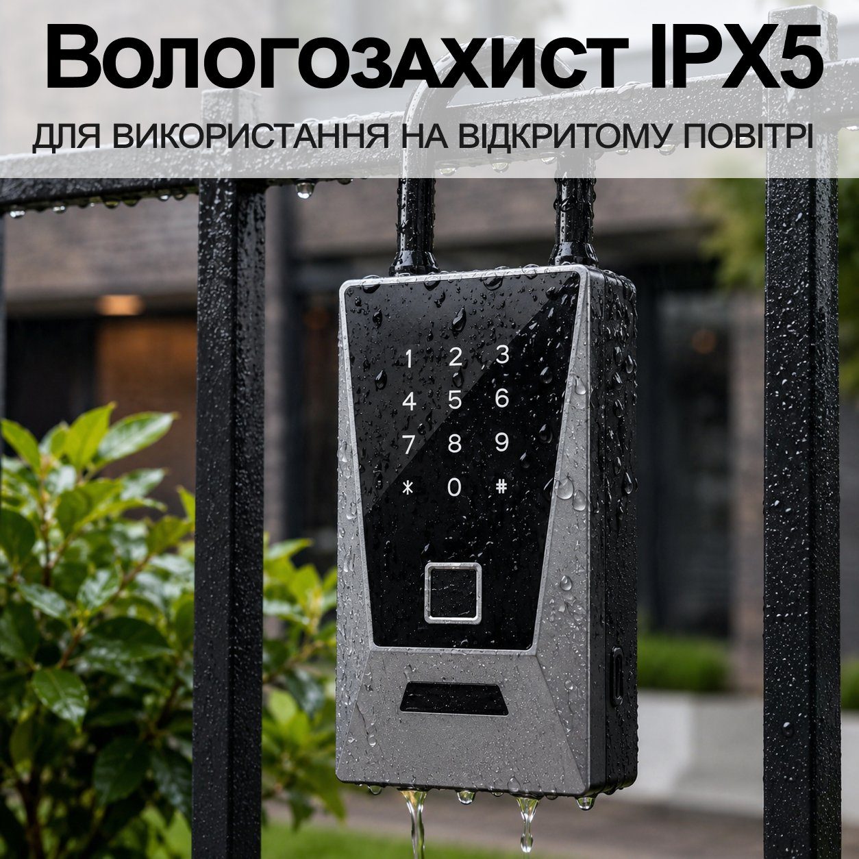 Розумний Wi-Fi сейф для ключів з гачком uSafe KS-12wh з біометричним сканером, NFC, PIN-кодом та захистом IPX5, Сірий 5