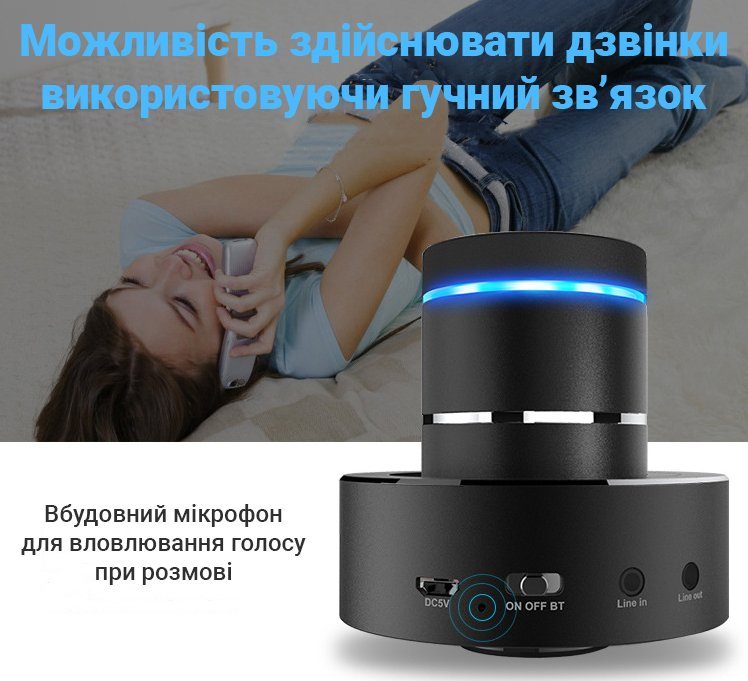 Потужна віброколонка bluetooth портативна 26 Ватт Adin S8BT 8