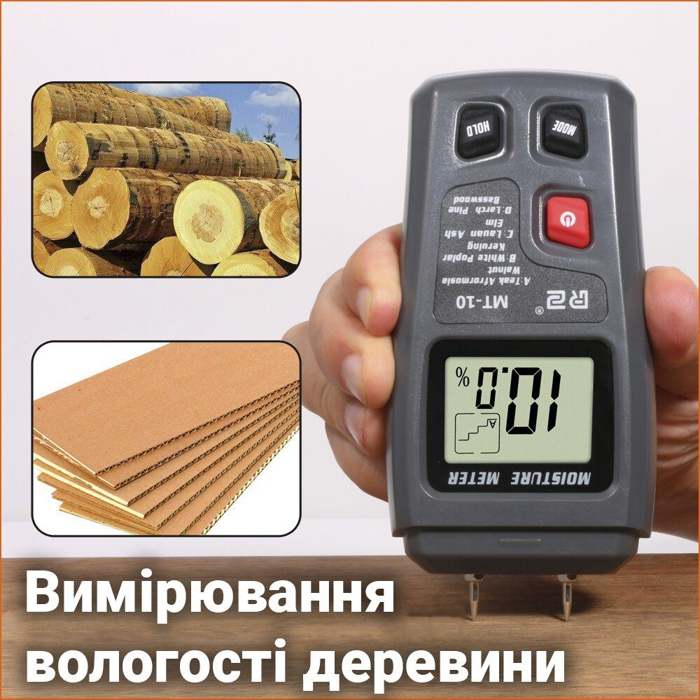 Вологомір деревини голчастий Bside EMT01, вимірювач вологості деревини 6