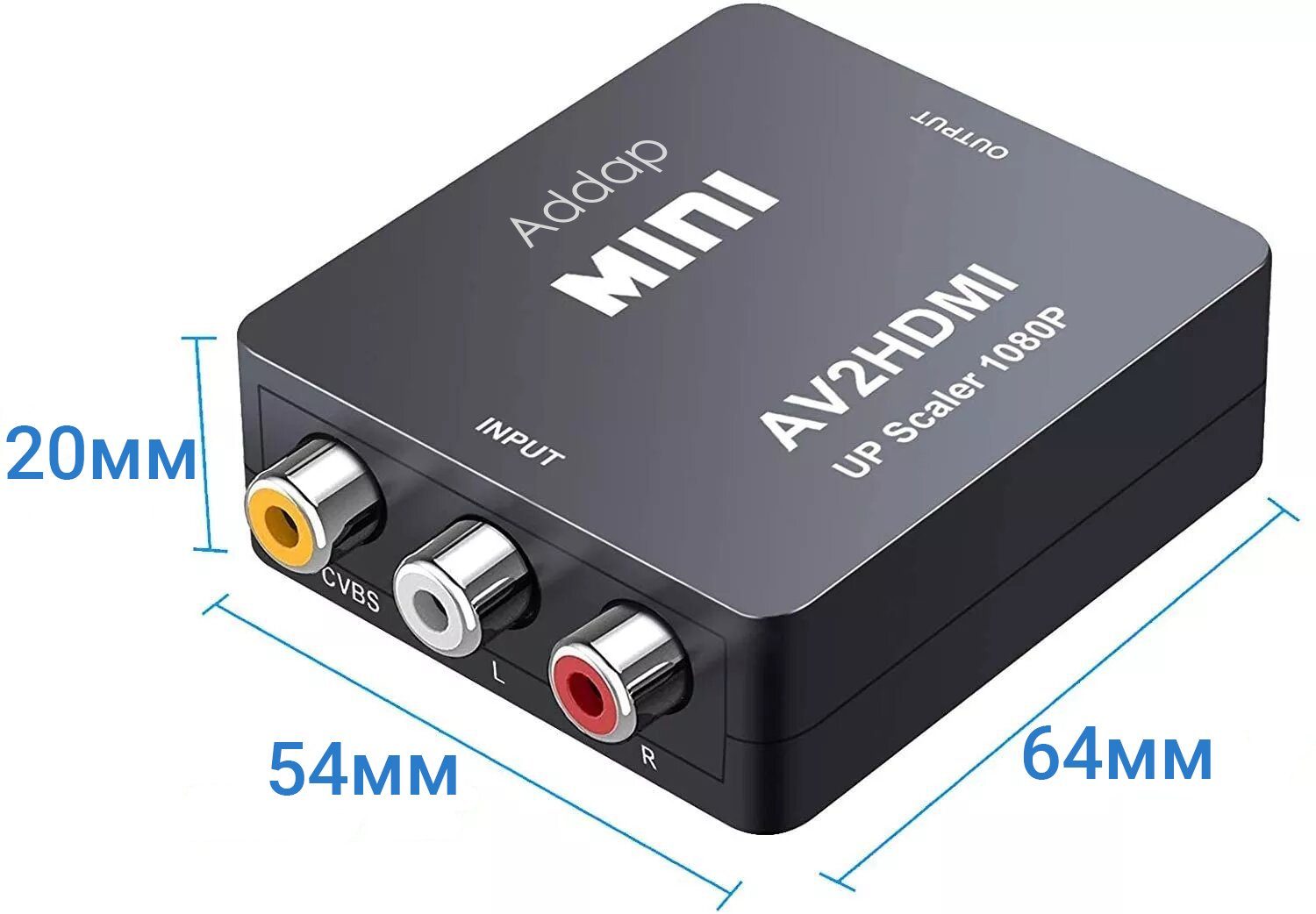 Конвертер відеосигналу AV to HDMI відео + аудіо Full HD 1080P Addap AV2HDMI-01 3