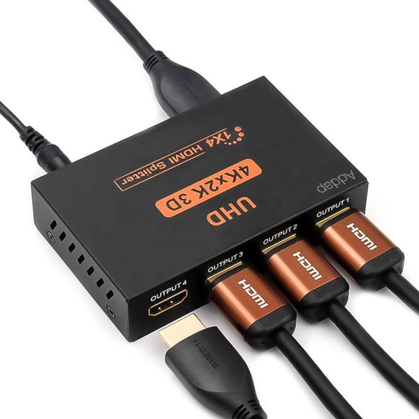 Активний HDMI розгалужувач на 4 порти Addap HVS-02, чотирьохнаправлений відео сплітер 4К