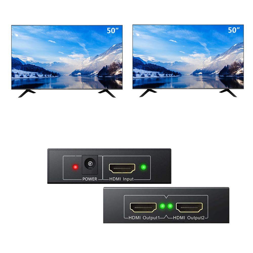 Активний HDMI розгалужувач на 2 порти UHD, двонаправлений відео спліттер Addap HVS-01, 4К, 2K, 3D, 1080Р 8