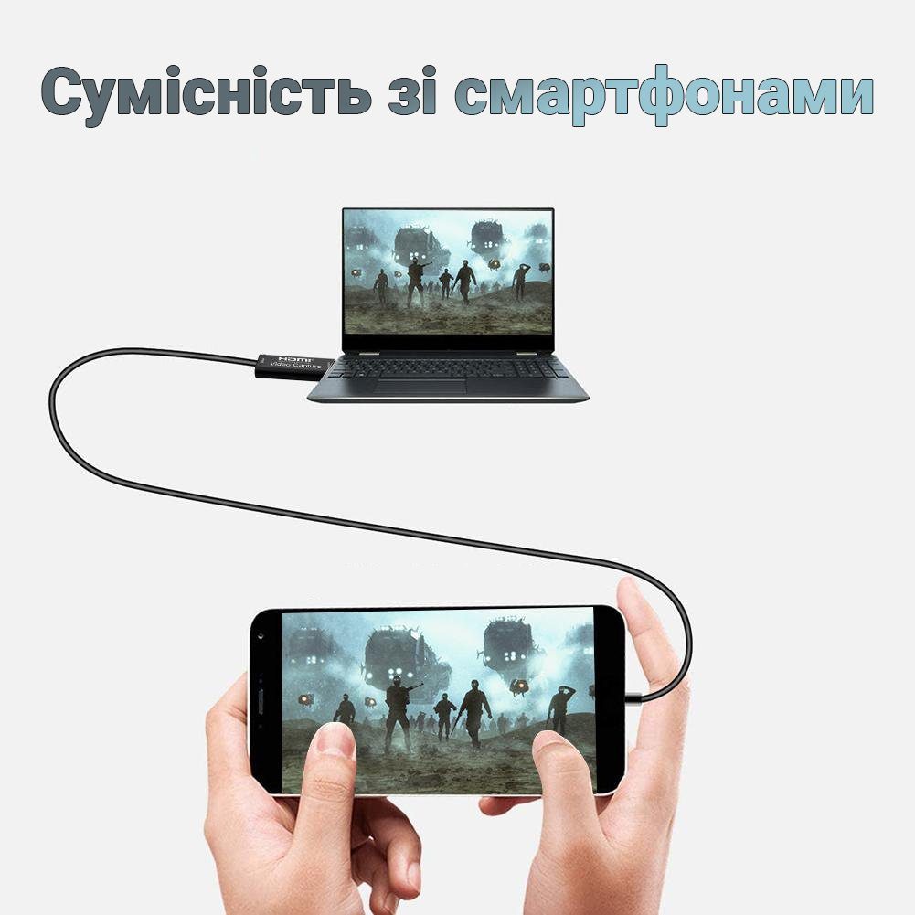 Зовнішня карта відеозахоплення HDMI - USB 2,0 для стрімів і запису екрану, конвертер потокового відео Addap VCC-01 8
